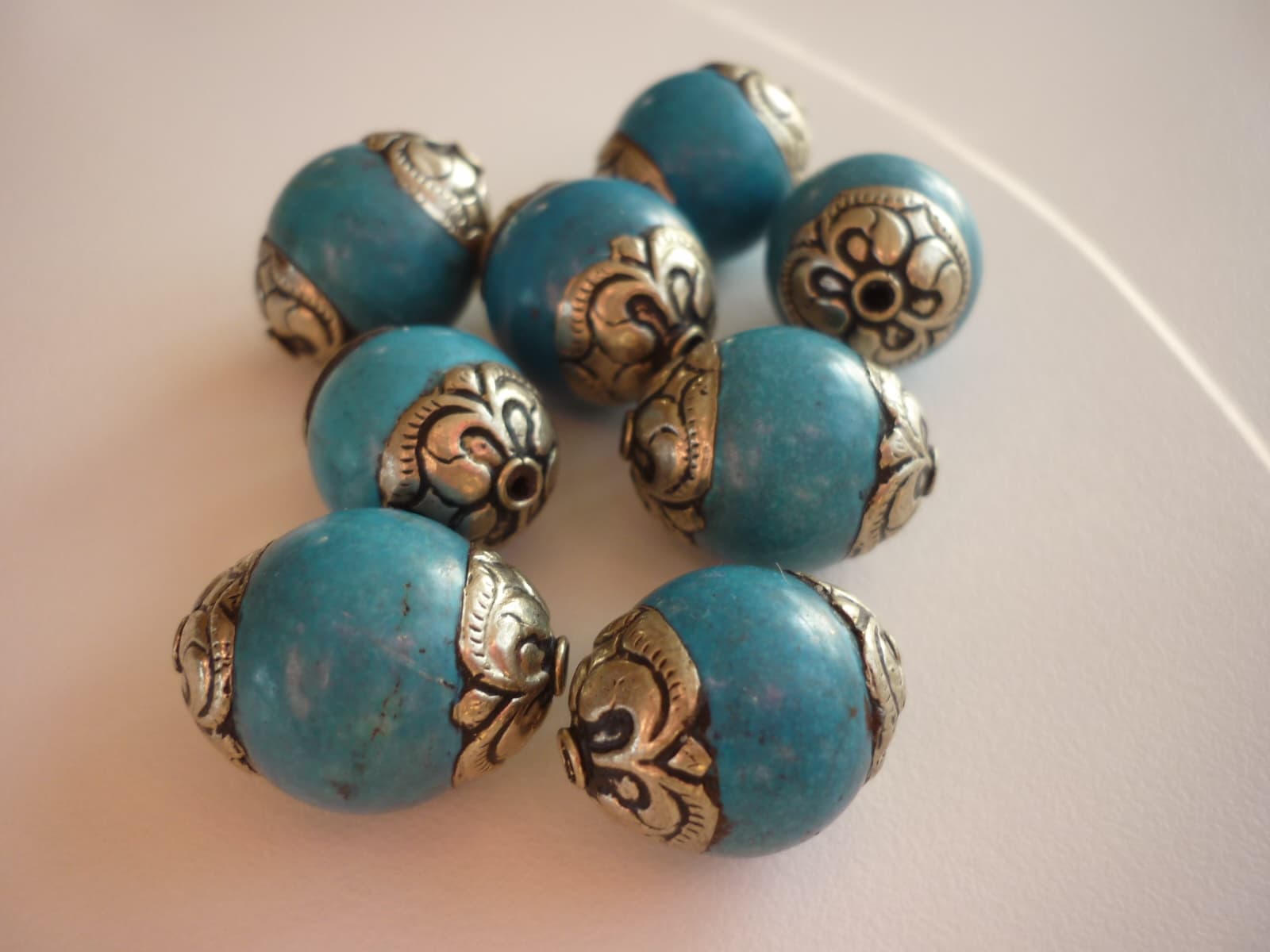 Turquoise and Stainless Steel Beads