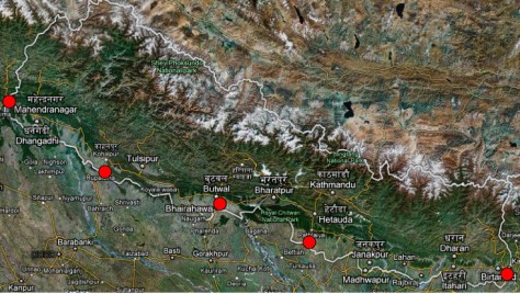 Nepal border crossings from India